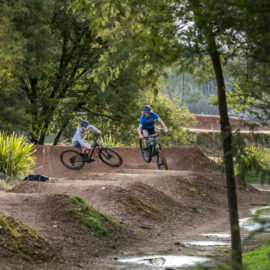 Teenages riding the Bright Pump Track